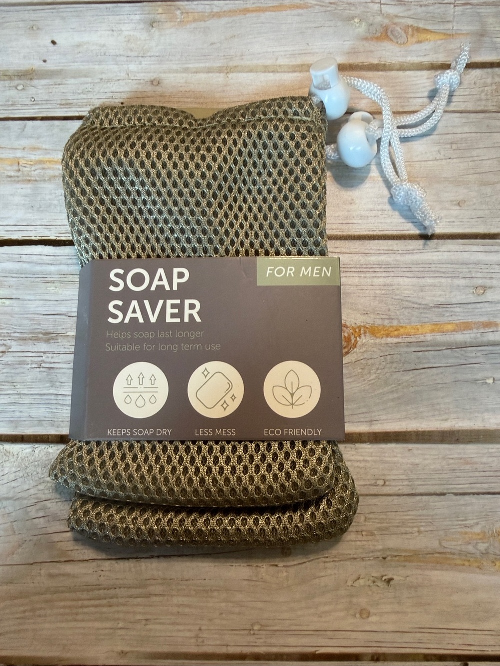 Soap Saver Mesh Pouch for Men - Olive Green